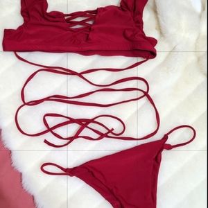 🐚Crisscross tie waist bikini🐚